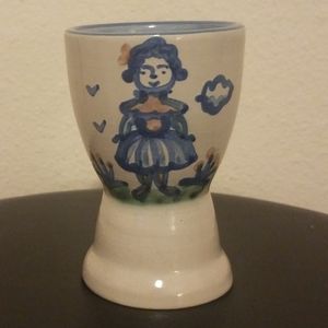 M.A. HADLEY DOUBLE EGG CUP COUNTRY FARMER WIFE